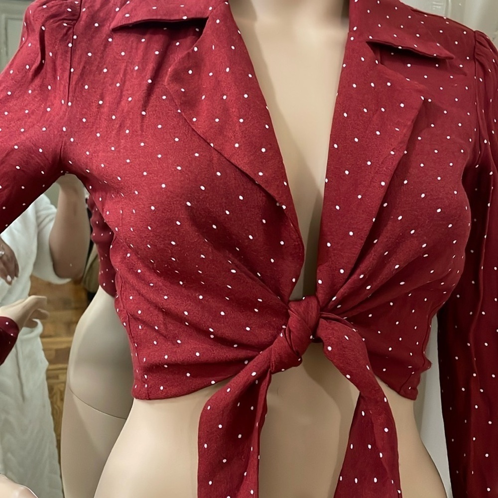 Reformation Red Polka Dot Top - Picture 5 of 14
